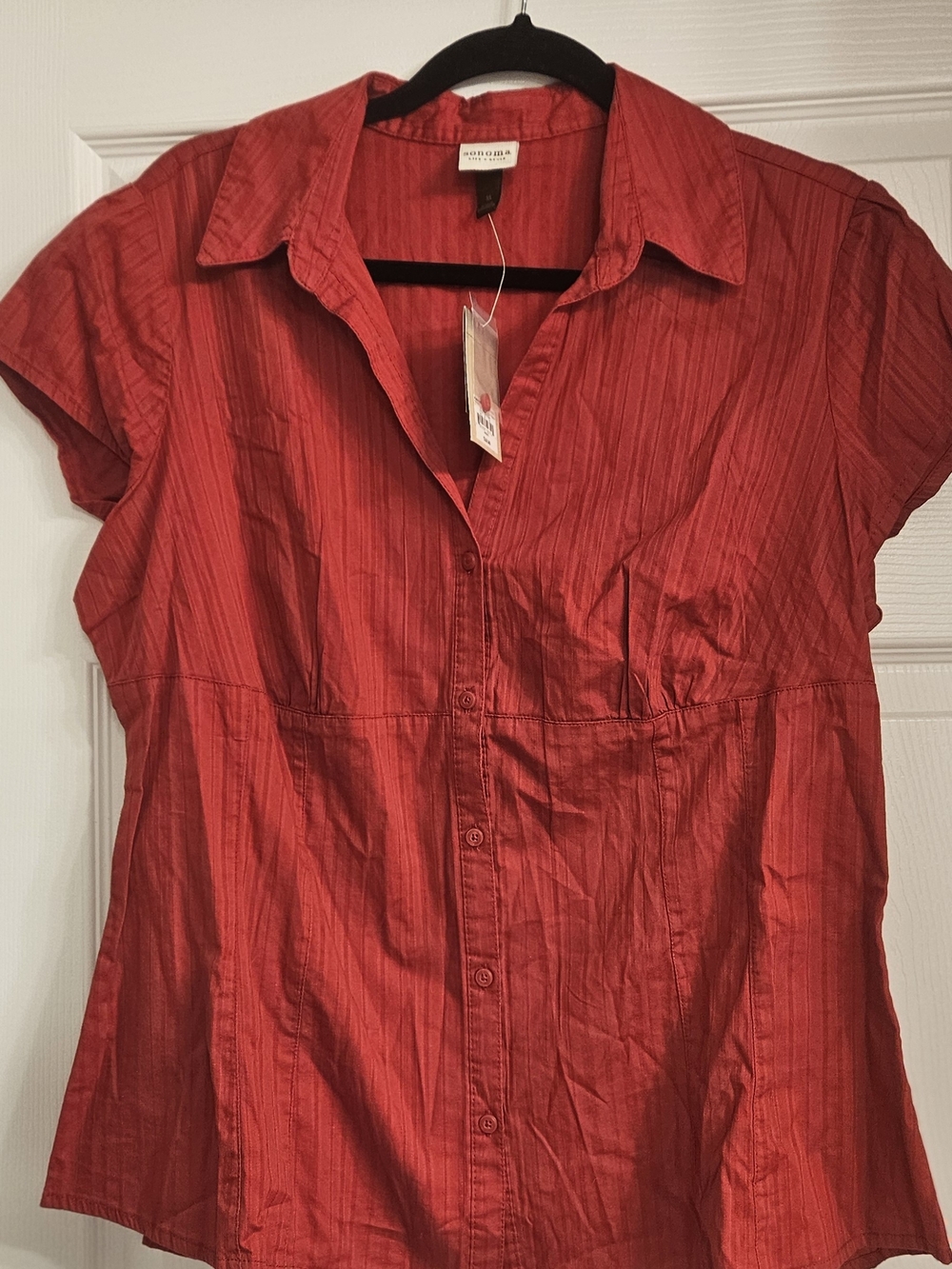 Sonoma Red Short-Sleeve Button-Down Shirt NWT Sz XL